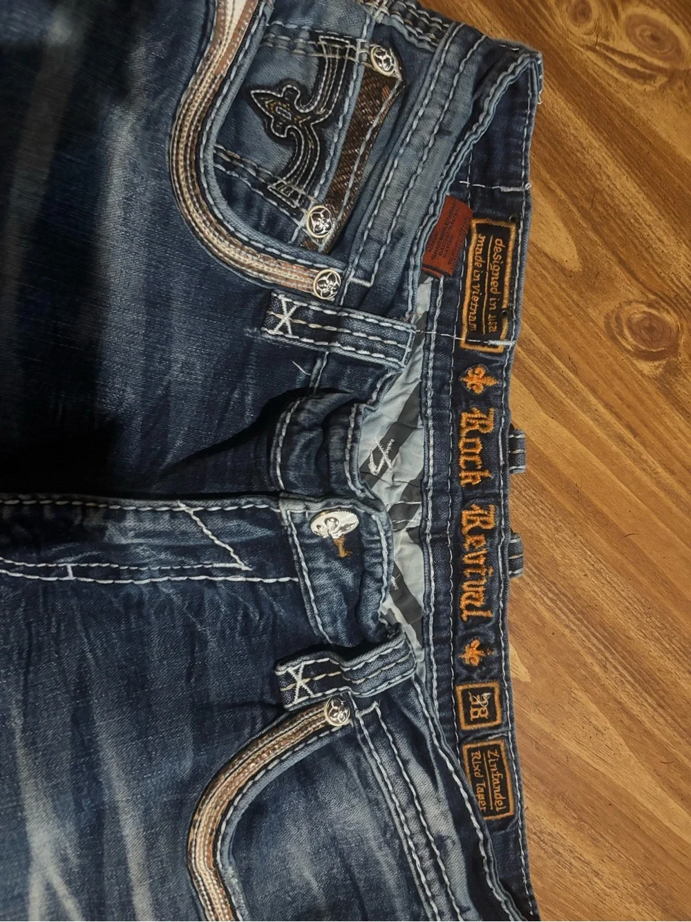 Men's Rock Rival Washed Blue Distressed Jeans